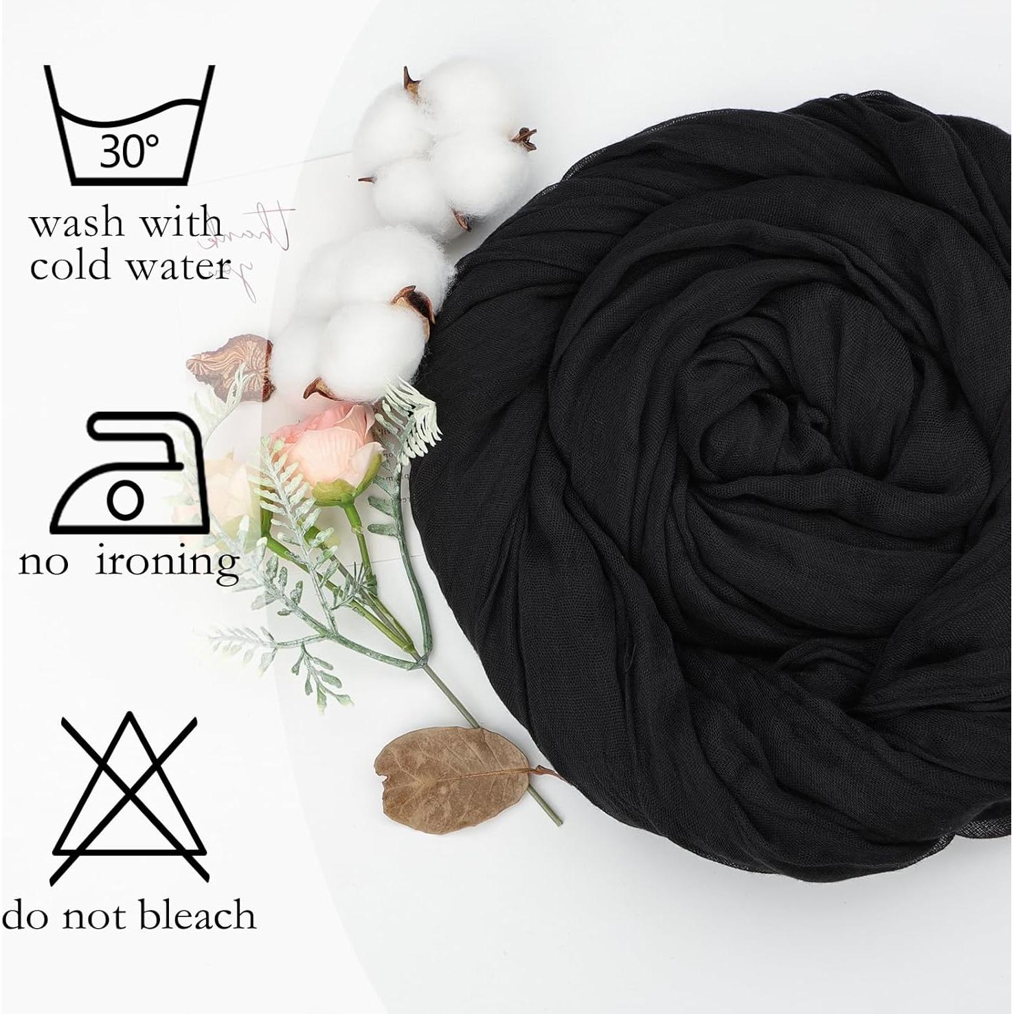 Paquete de 8 Caminos de Mesa de Gasa Negra Pepmily 3.05m