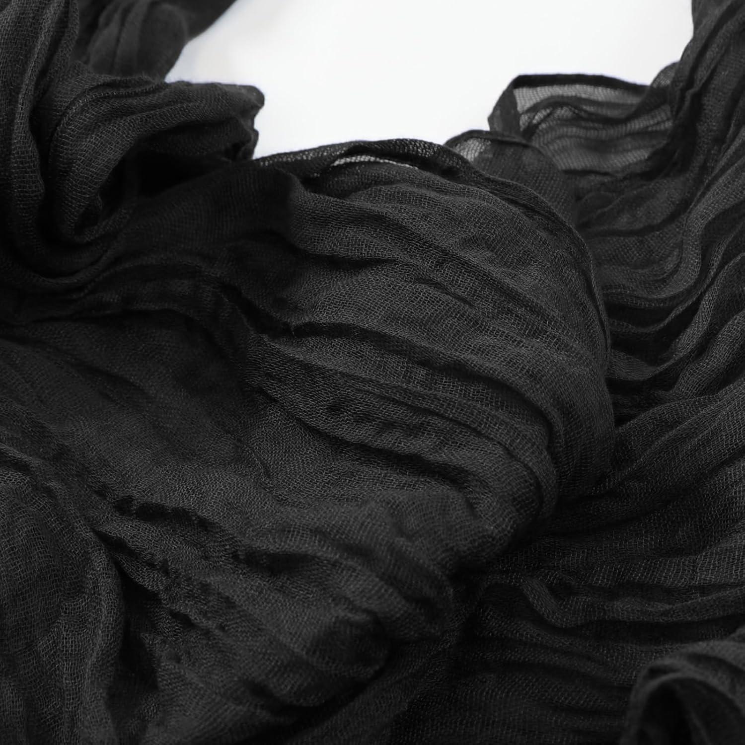 Paquete de 8 Caminos de Mesa de Gasa Negra Pepmily 3.05m