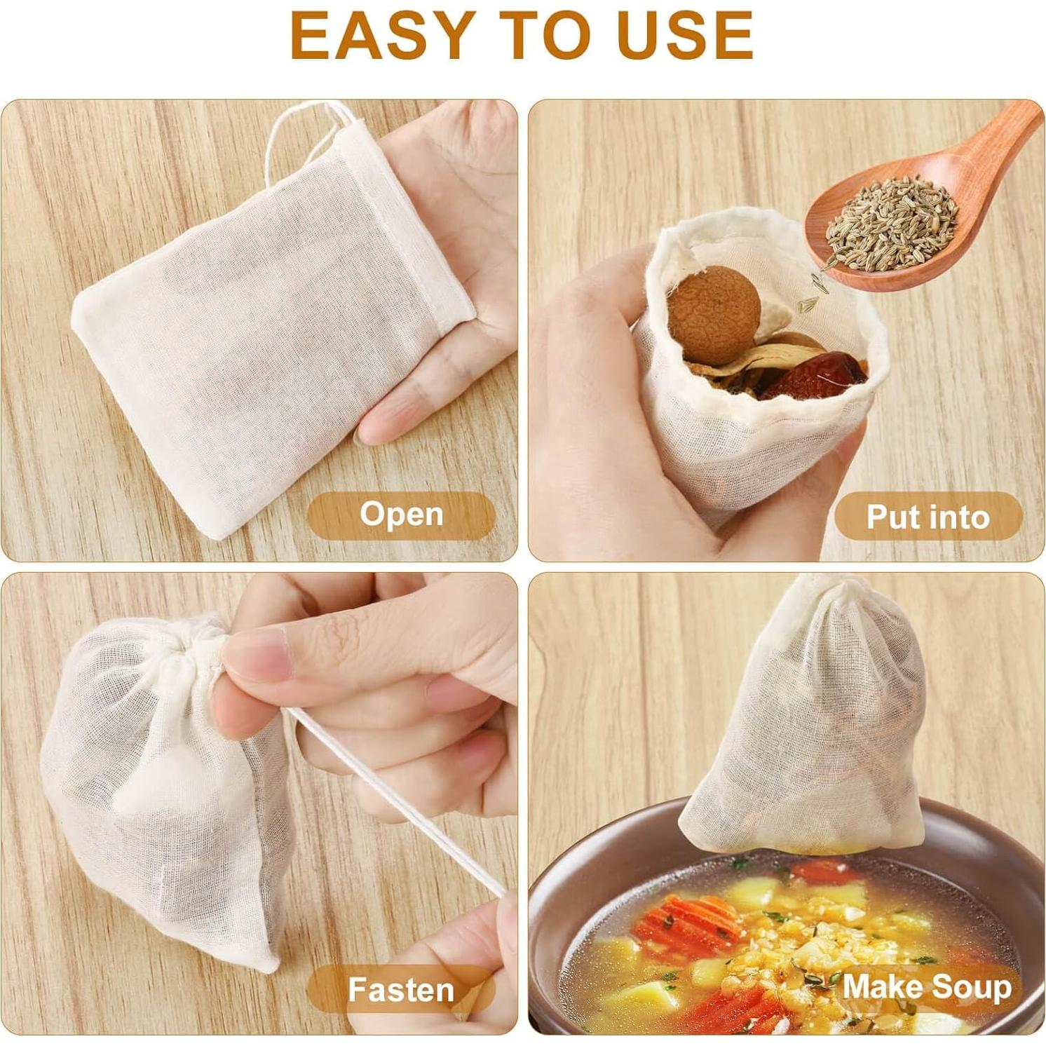 36 Bolsas de Muselina Reutilizables Linyumuxiang 8x10 cm