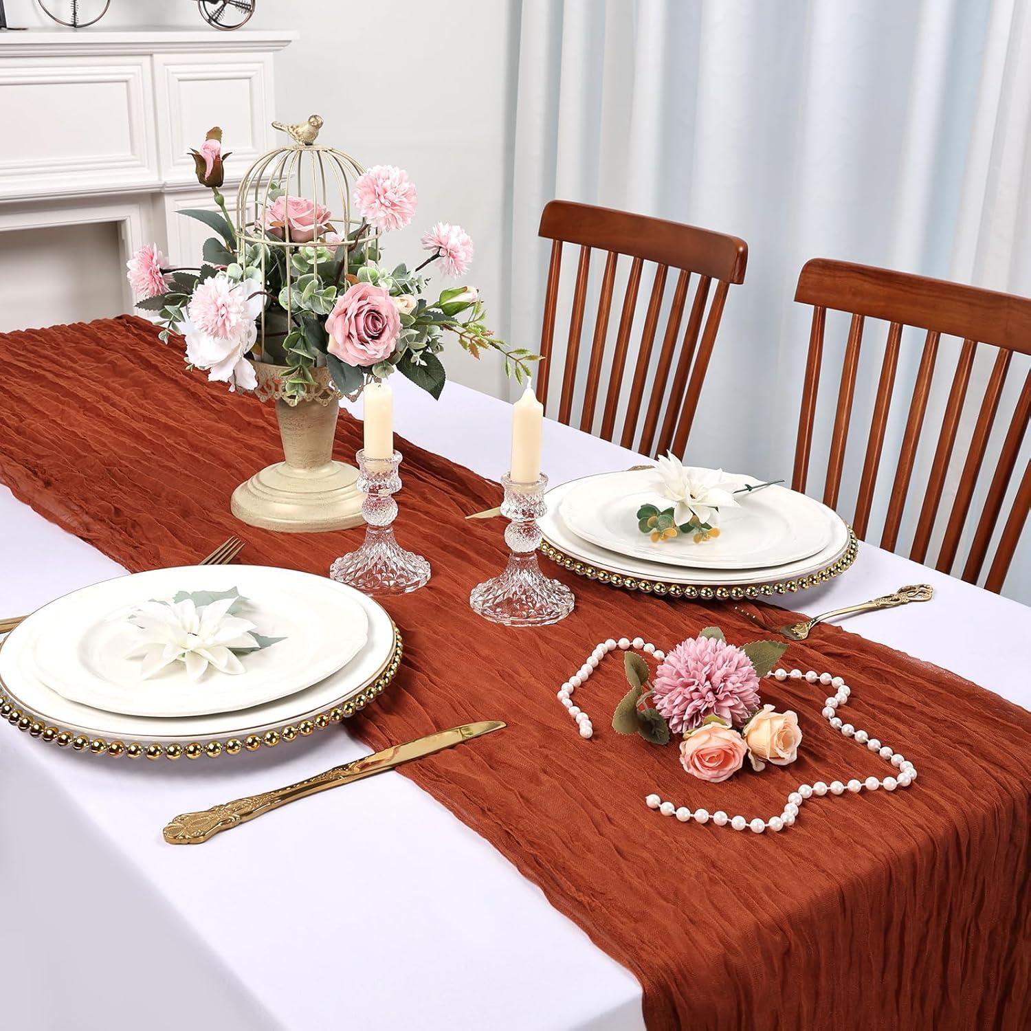 Paquete de 6 Caminos de Mesa Terracota 10 Pies RestfulGlow