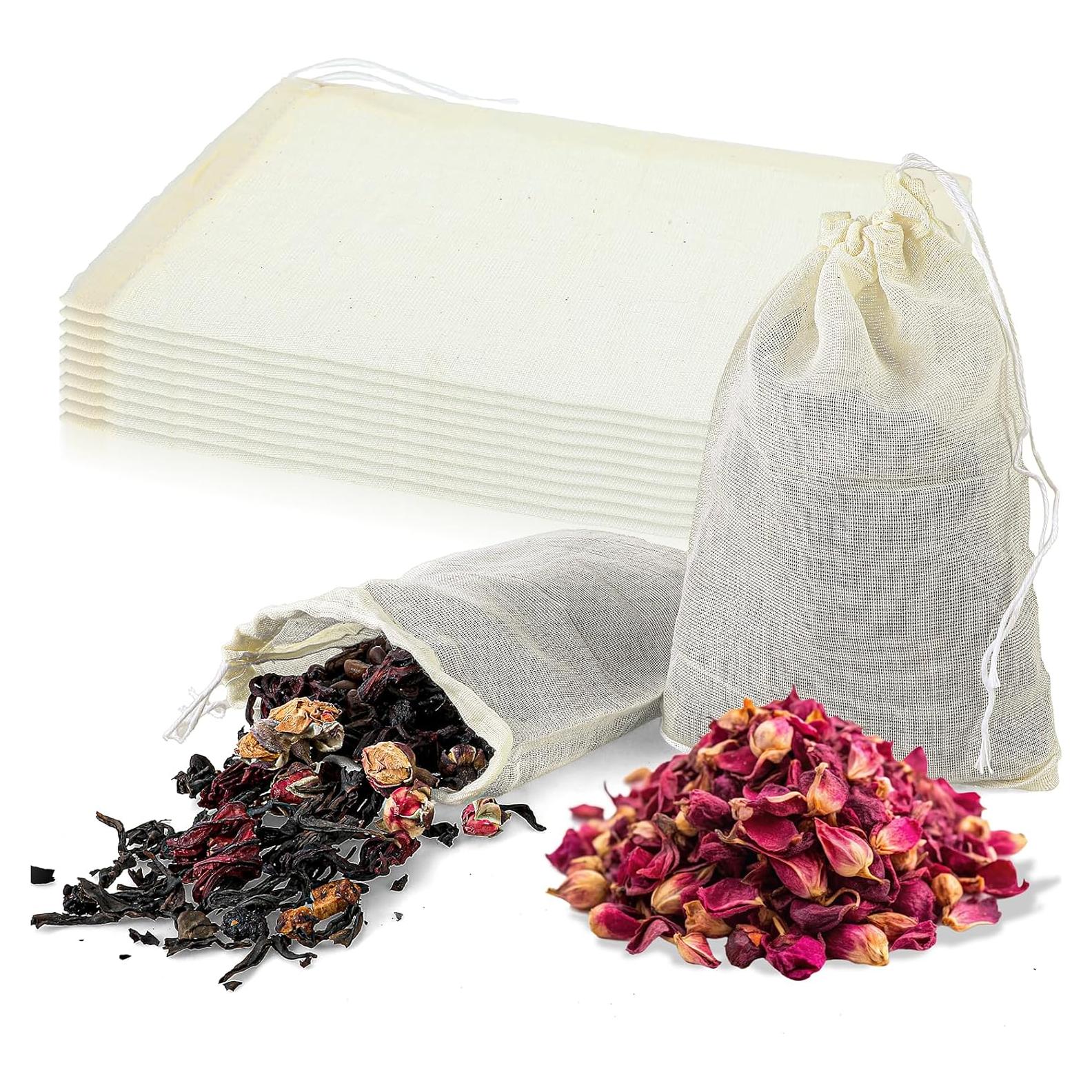 10 Bolsas de Especias Piriuuo de Algodón 10x15 cm Reutilizables