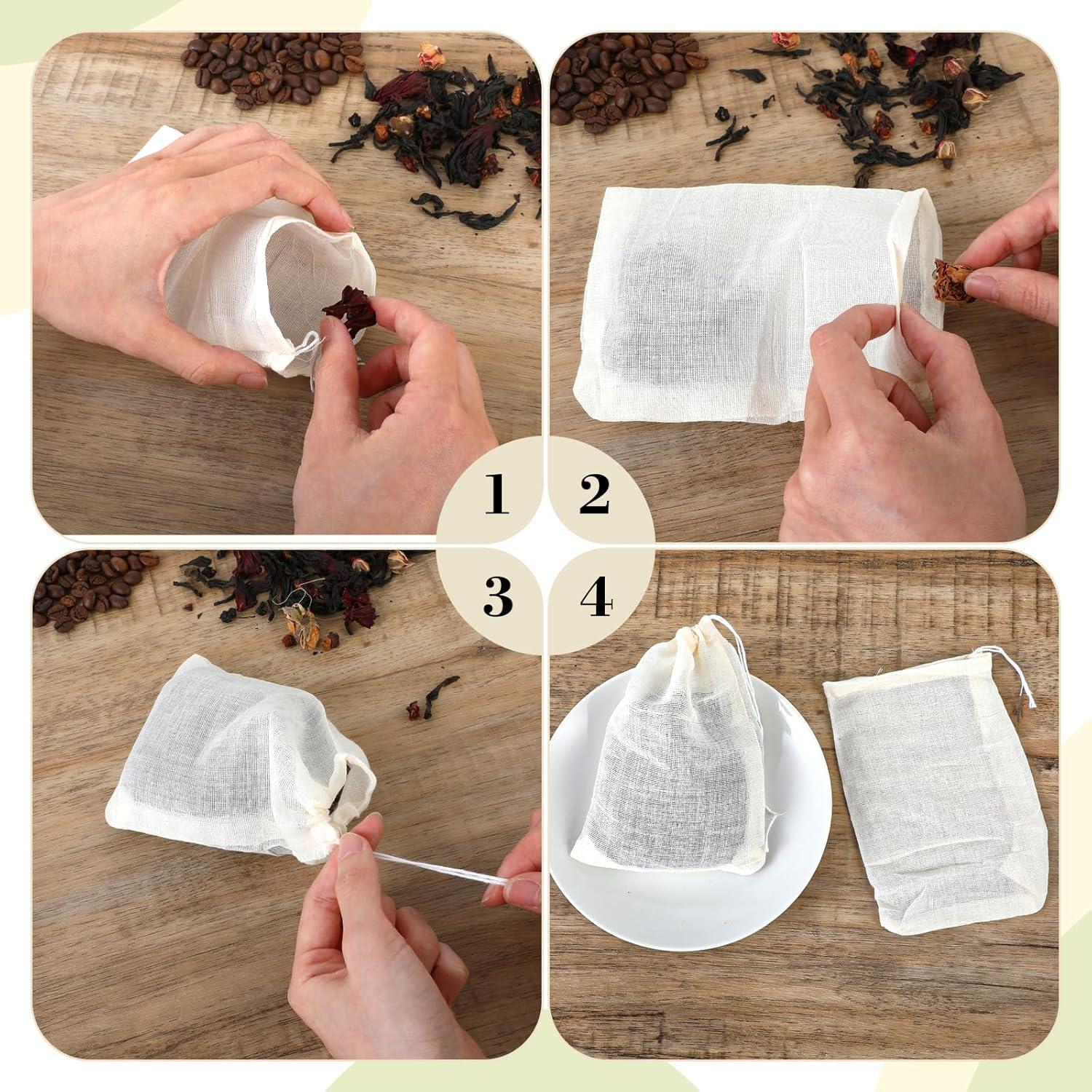 10 Bolsas de Especias Piriuuo de Algodón 10x15 cm Reutilizables