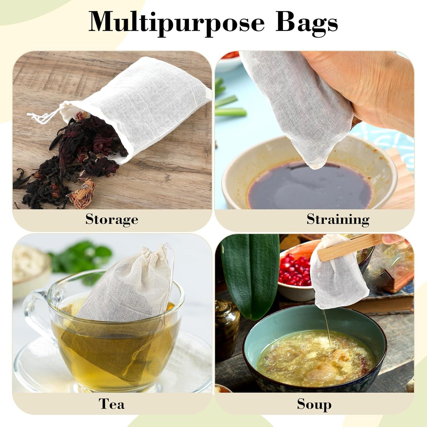 10 Bolsas de Especias Piriuuo de Algodón 10x15 cm Reutilizables