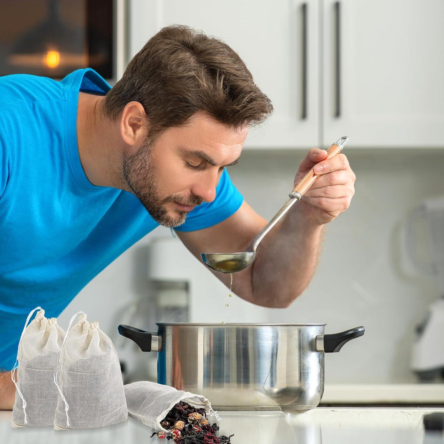 10 Bolsas de Especias Piriuuo de Algodón 10x15 cm Reutilizables