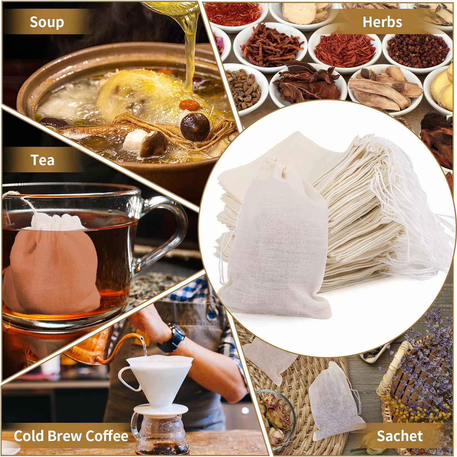 30 Bolsas de Especias de Algodón Natural MOWPOG 10.16x7.62 cm