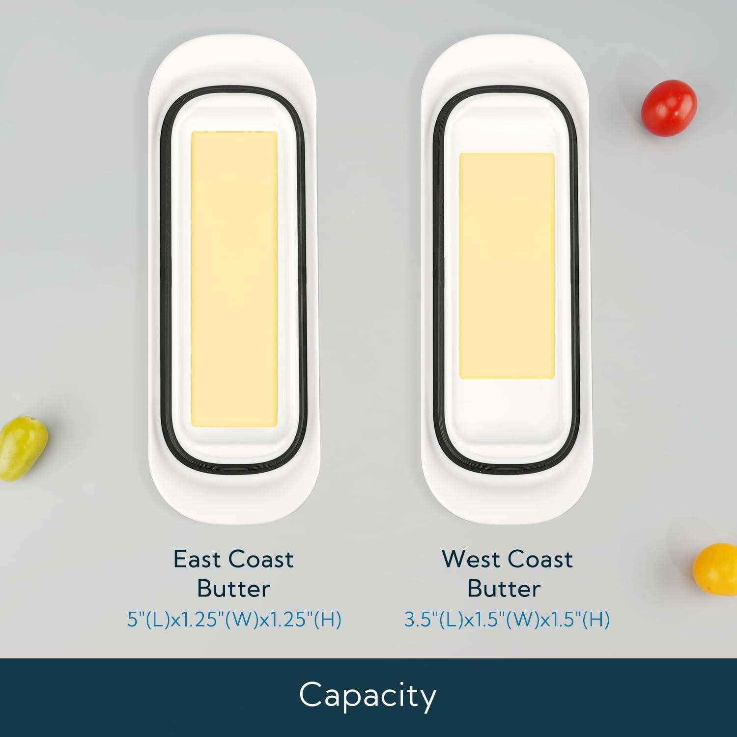 Caja de Mantequilla Hermética KITCHENDAO 21.3x7.9x6 cm Blanca