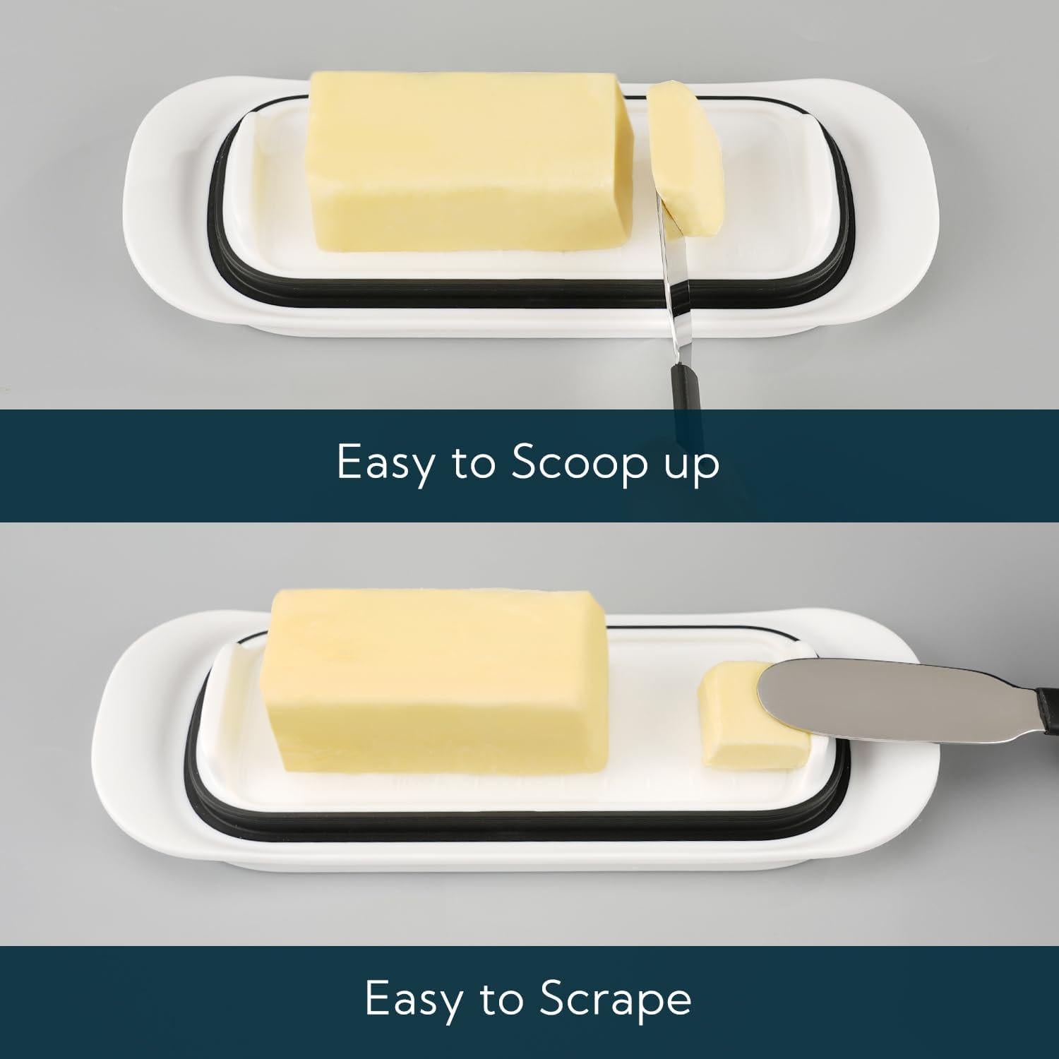 Caja de Mantequilla Hermética KITCHENDAO 21.3x7.9x6 cm Blanca