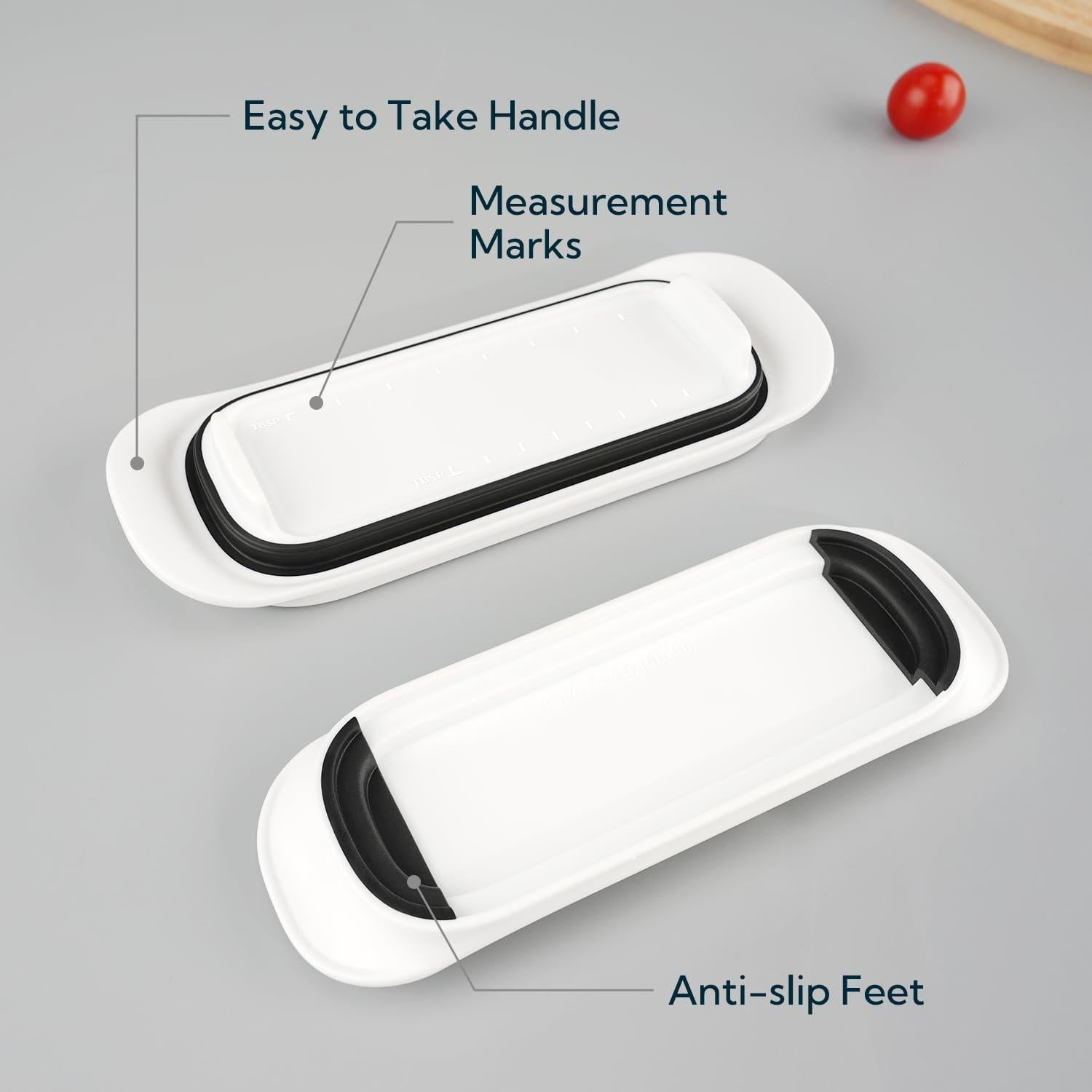 Caja de Mantequilla Hermética KITCHENDAO 21.3x7.9x6 cm Blanca