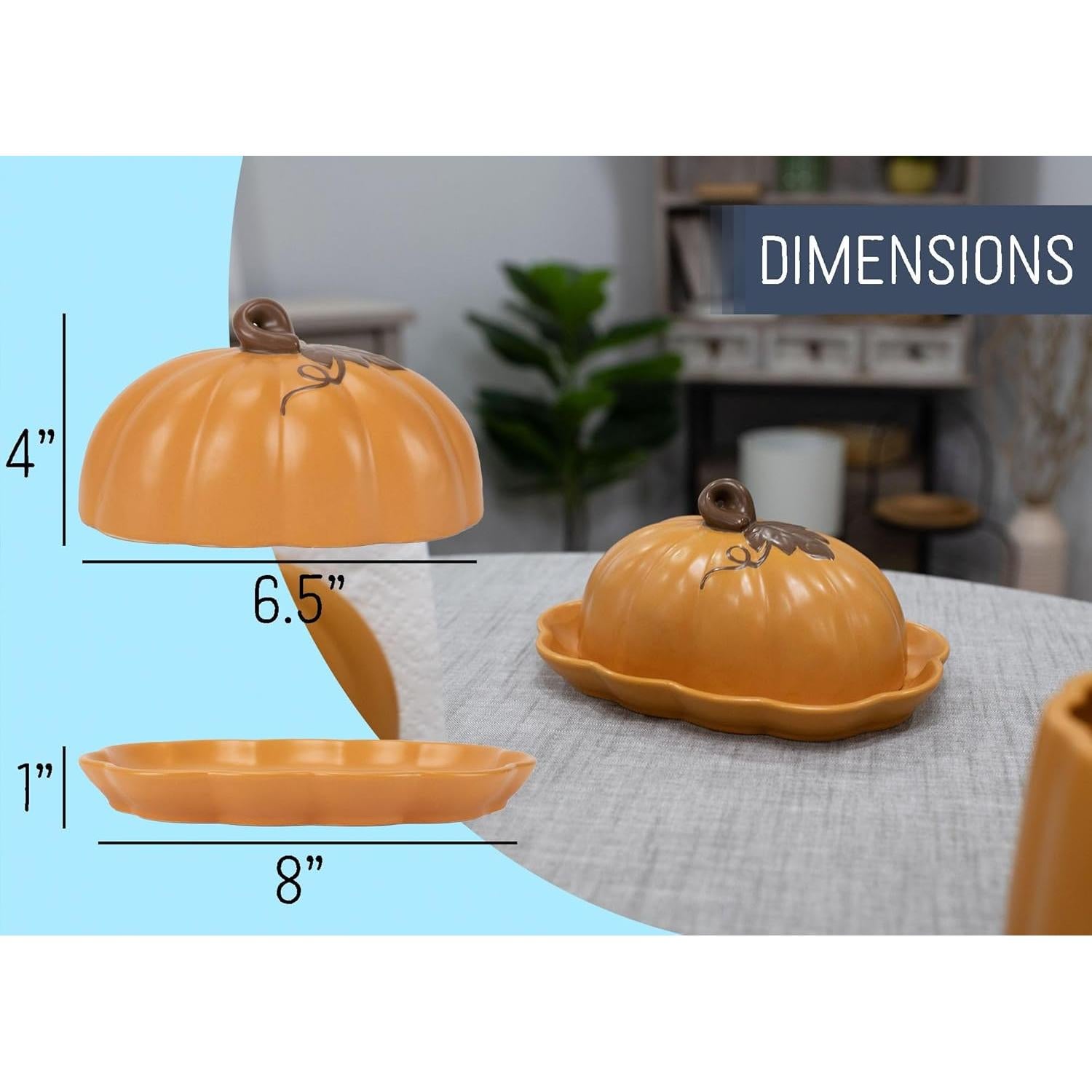 Plato de Mantequilla con Tapa Calabaza Nat & Jules 20x15cm