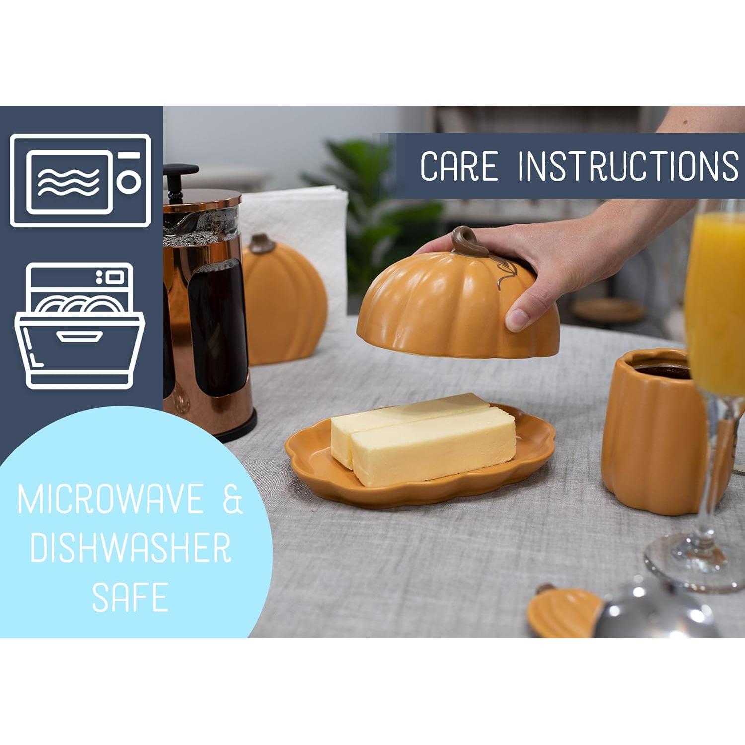 Plato de Mantequilla con Tapa Calabaza Nat & Jules 20x15cm