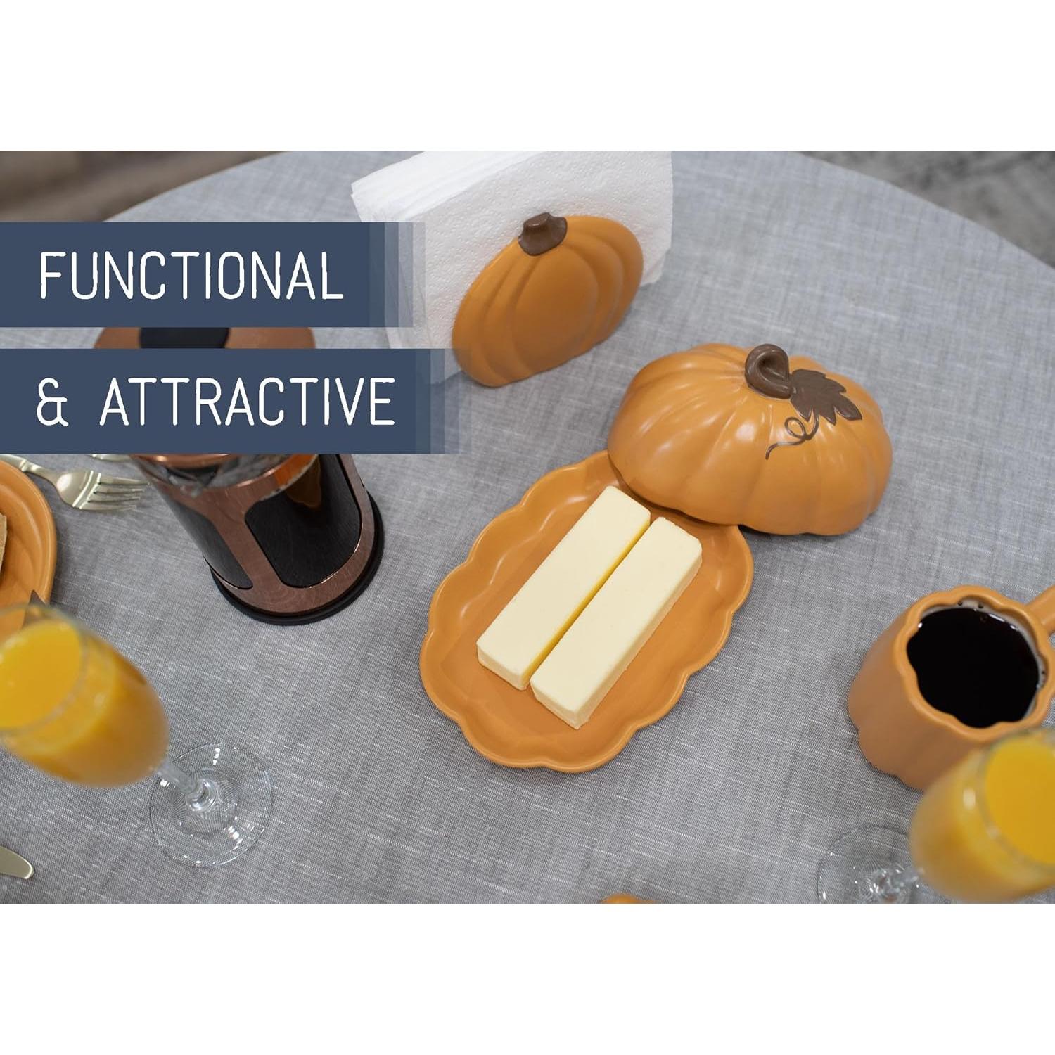 Plato de Mantequilla con Tapa Calabaza Nat & Jules 20x15cm