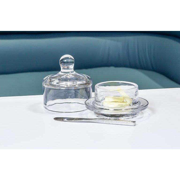 Plato de Mantequilla con Tapa Abbott 9.5 cm Vidrio Transparente