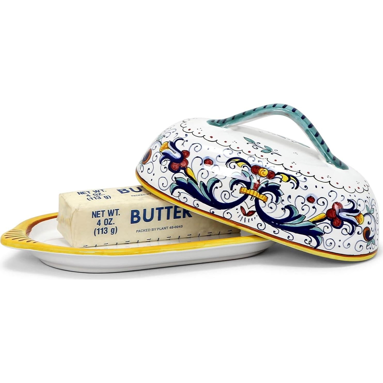 Tazón de Mantequilla Ricco Deruta con Tapa - Cerámica Italiana