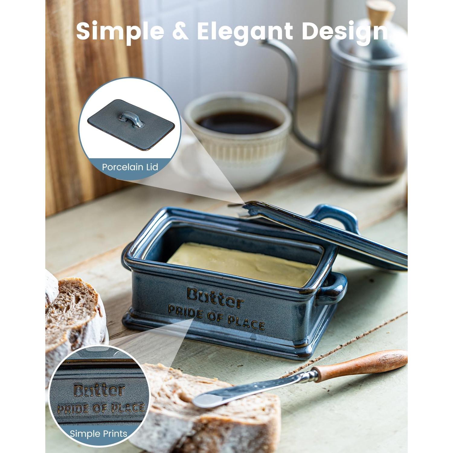 Plato para Mantequilla con Tapa Zoeeker Azul 510 ml