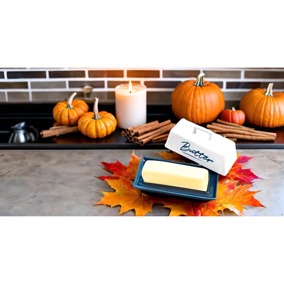 Tazón para Mantequilla SENPENG DM con Tapa Cerámica 19.8x9.7cm