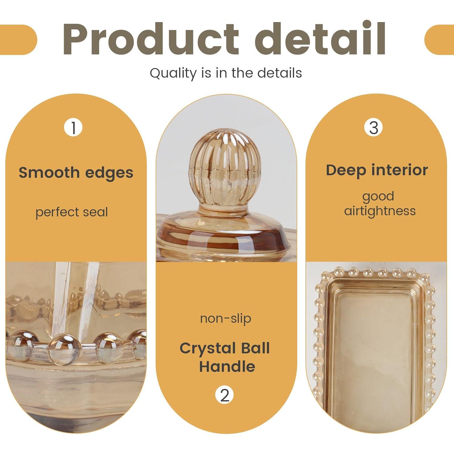 Plato de Mantequilla de Vidrio Ámbar con Tapa 226.8g Manaluck