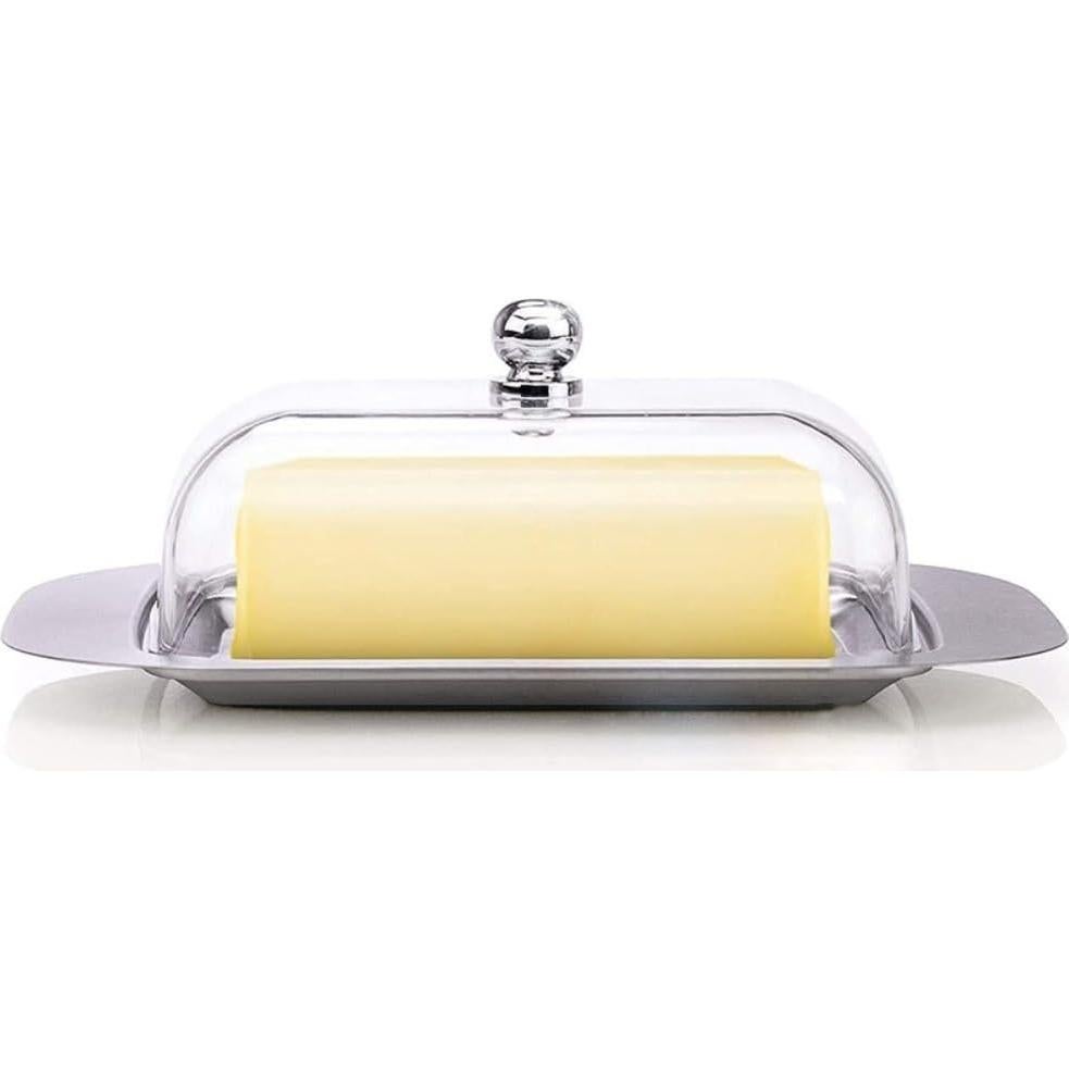 Plato para Mantequilla Leadigol con Tapa y 2 Espátulas 18.6x12cm