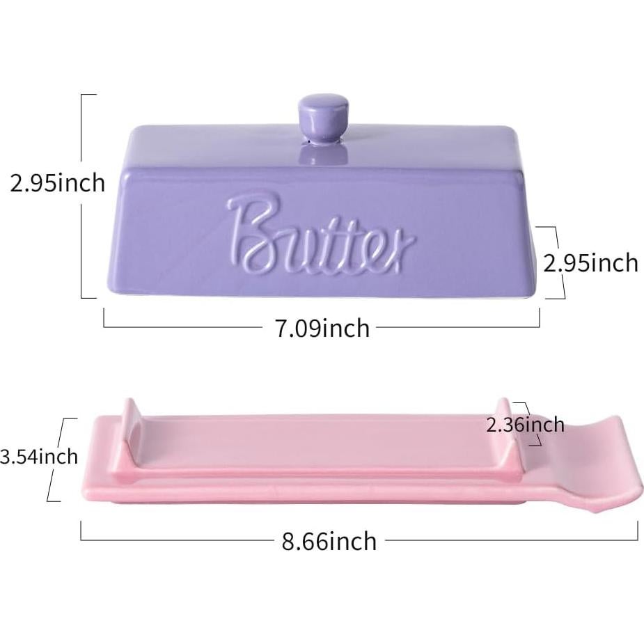 Plato de Mantequilla con Tapa TEATALK Cerámica 21.96 cm Púrpura