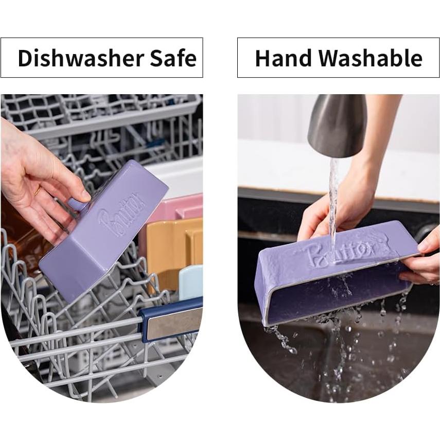 Plato de Mantequilla con Tapa TEATALK Cerámica 21.96 cm Púrpura