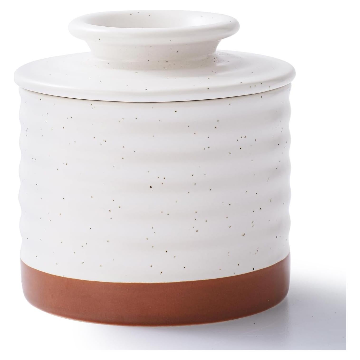 Tazón de Mantequilla Y YHY con Tapa y Agua, 140g, Marfil