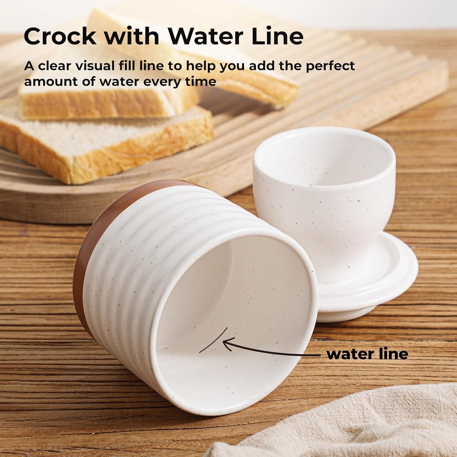 Tazón de Mantequilla Y YHY con Tapa y Agua, 140g, Marfil