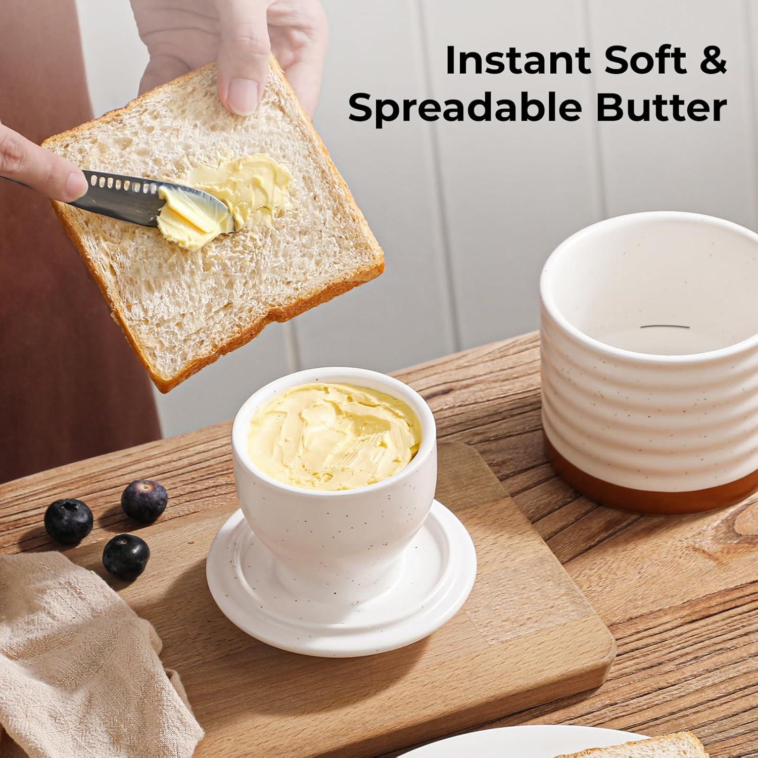 Tazón de Mantequilla Y YHY con Tapa y Agua, 140g, Marfil