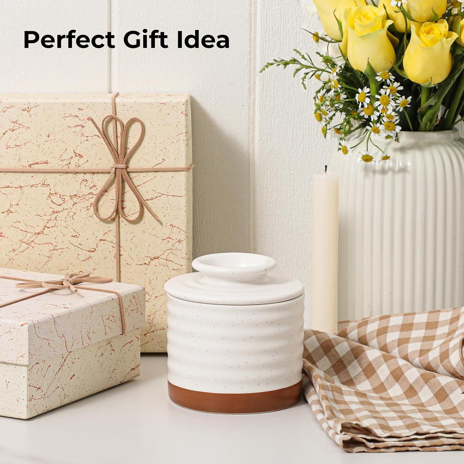 Tazón de Mantequilla Y YHY con Tapa y Agua, 140g, Marfil