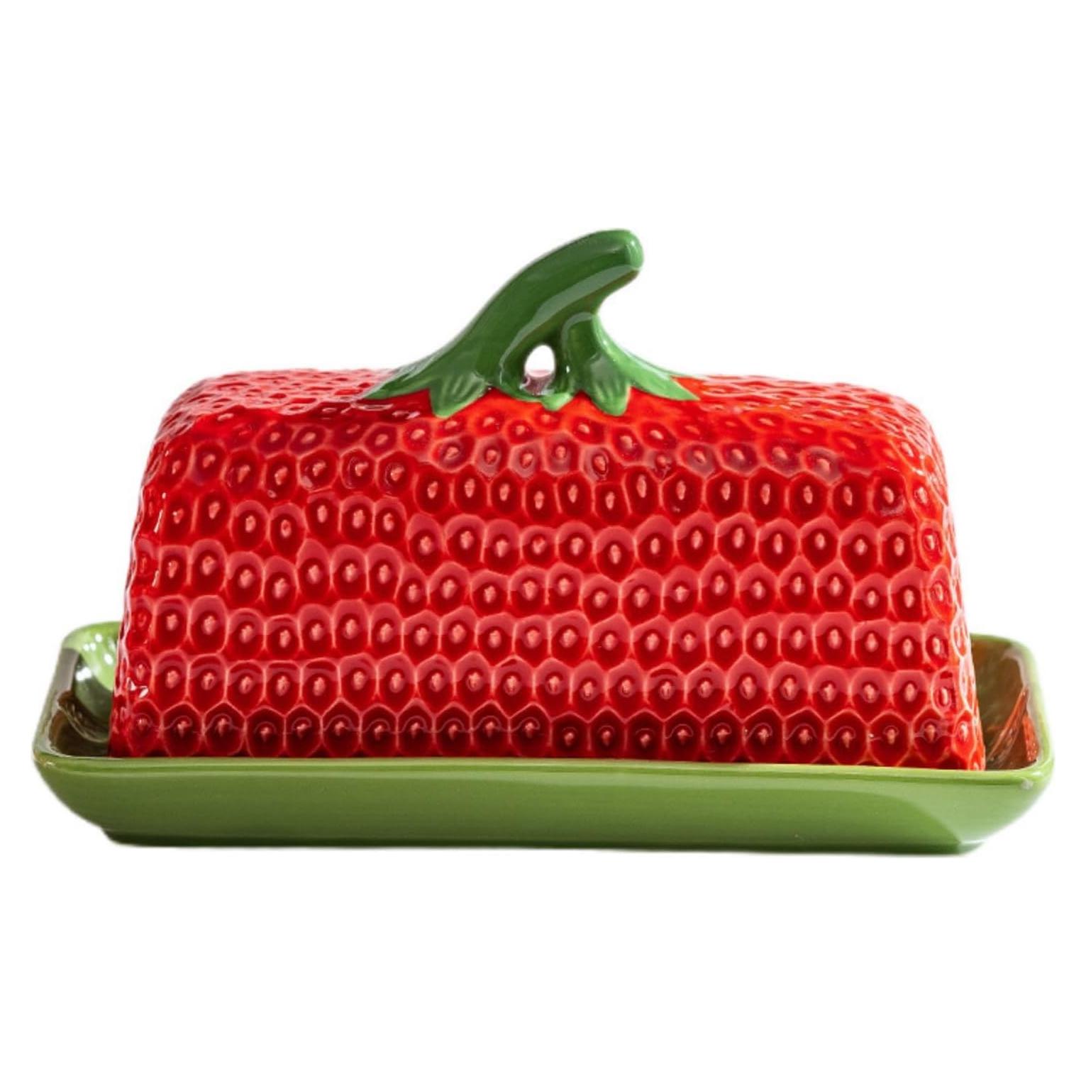 Plato de Mantequilla Cerámica HAN SHENG Fresa 19.5x11.5cm