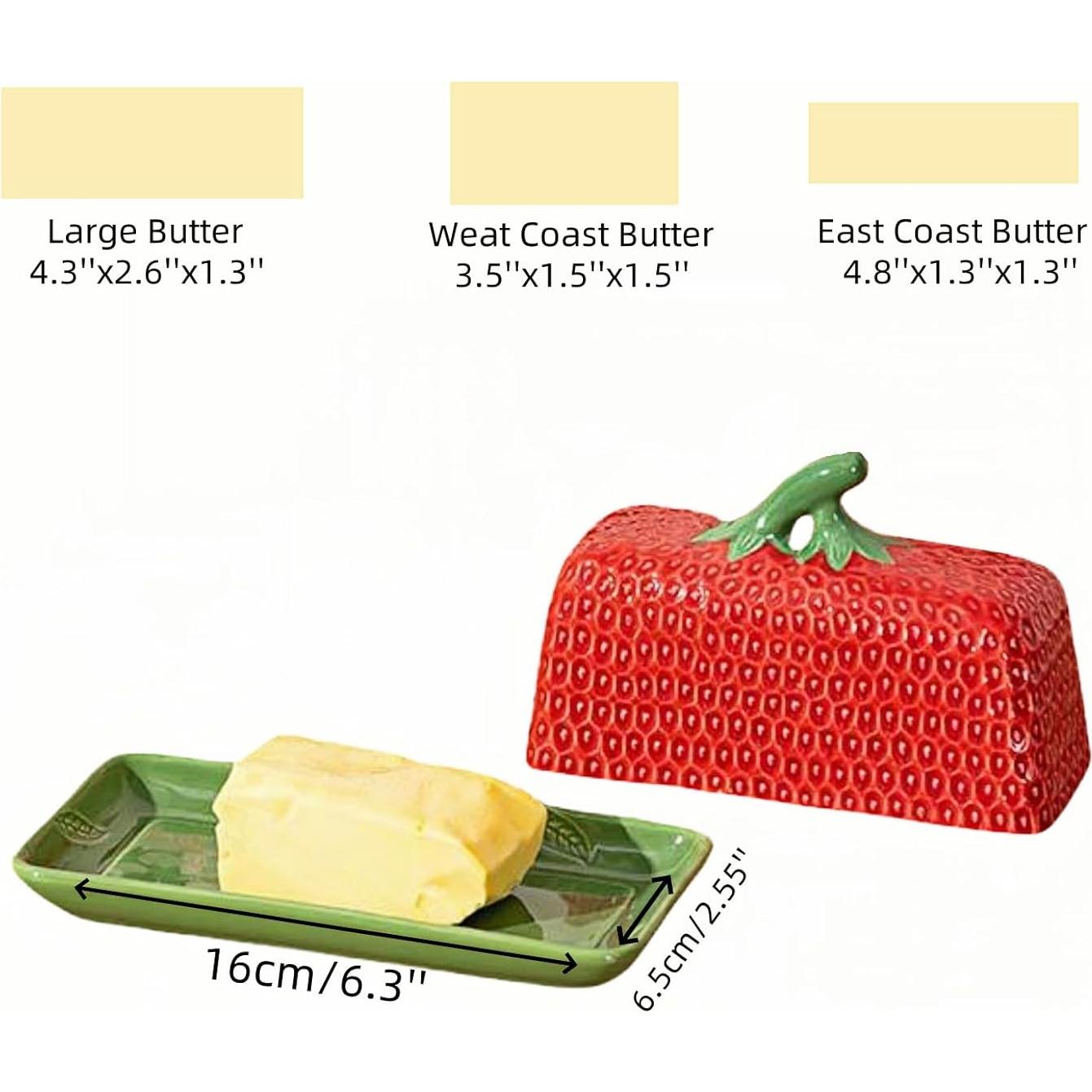 Plato de Mantequilla Cerámica HAN SHENG Fresa 19.5x11.5cm