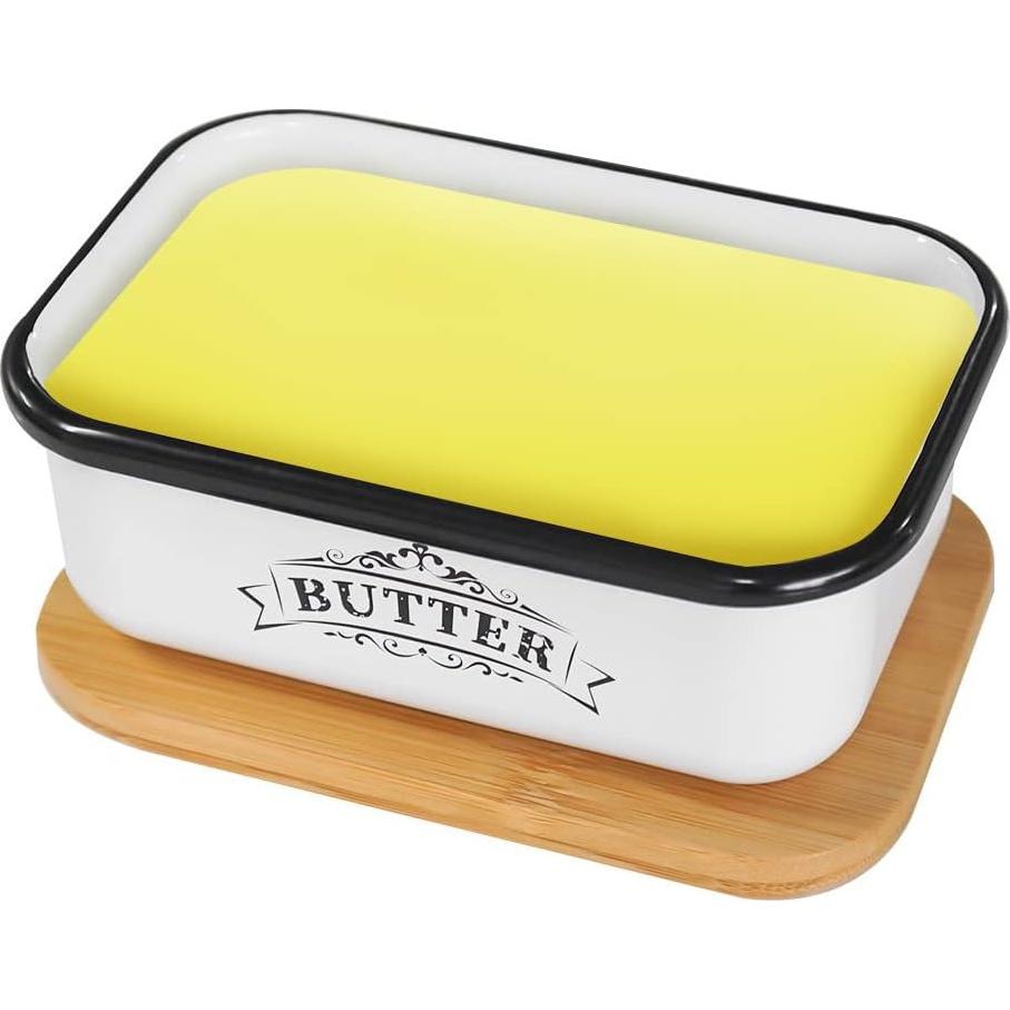 Tazón de Mantequilla SOTECH con Tapa de Bambú Estilo Granja