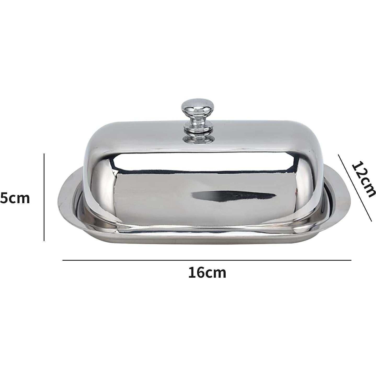 Caja de Mantequilla Acero Inoxidable Tomotato Doble Cubierta 16x12x5cm