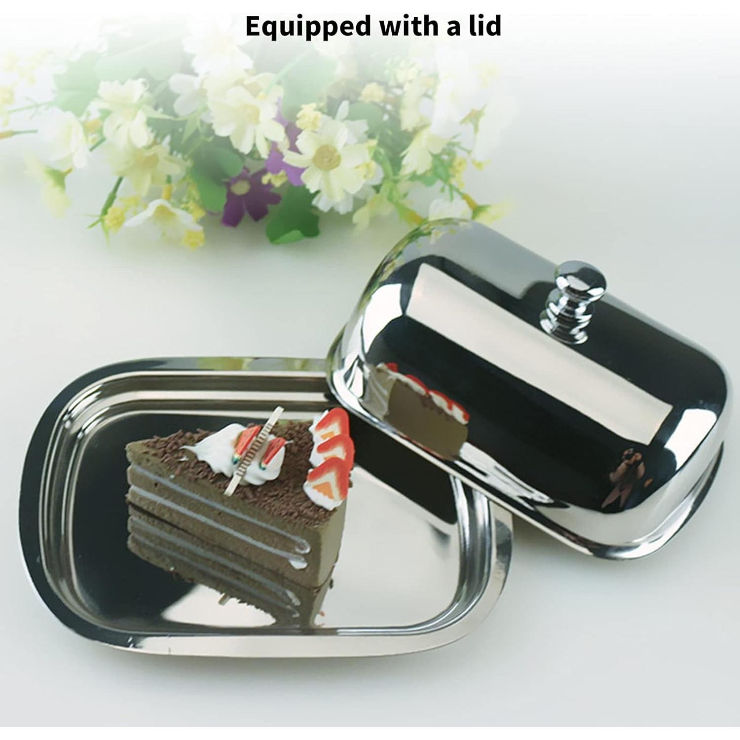 Caja de Mantequilla Acero Inoxidable Tomotato Doble Cubierta 16x12x5cm