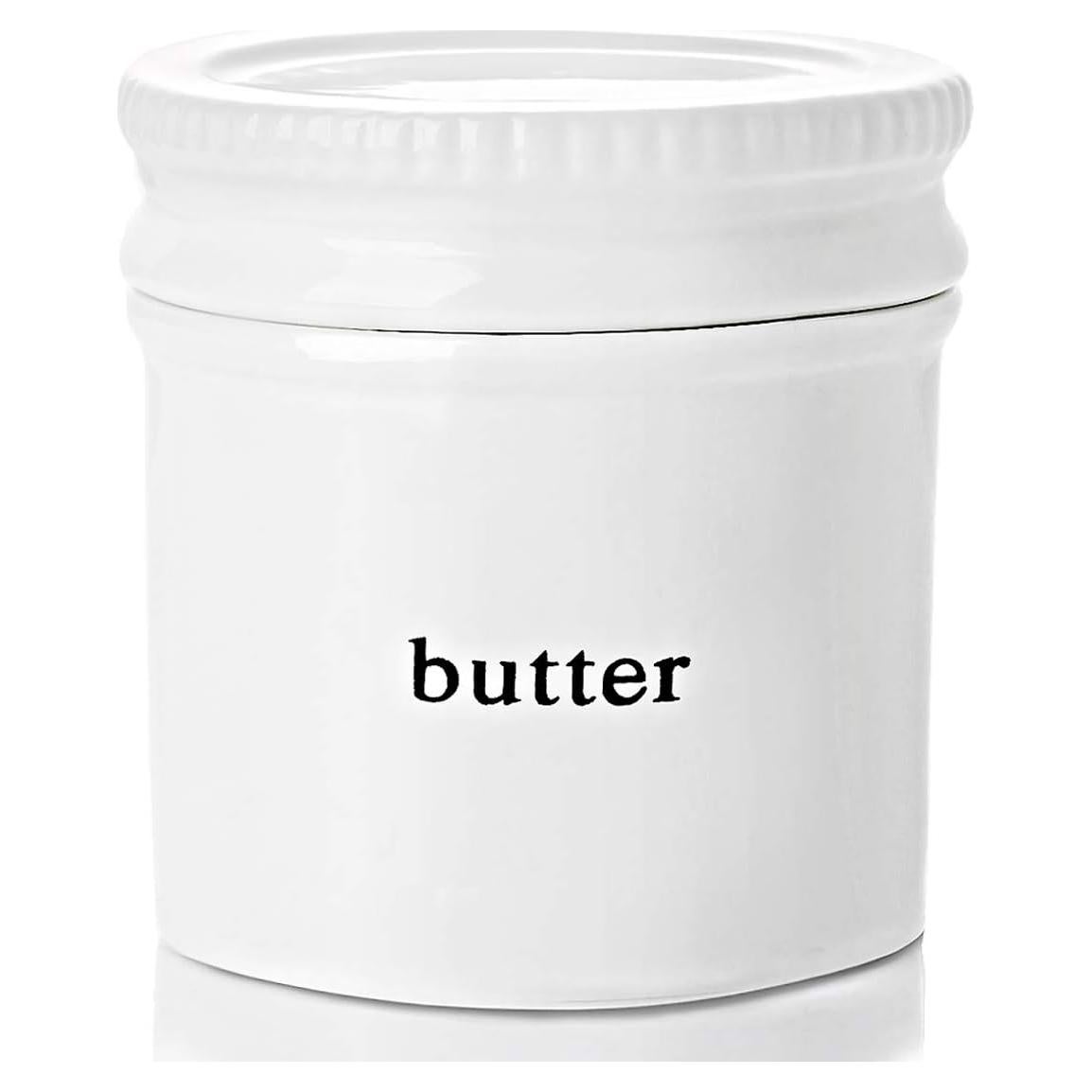 Plato para Mantequilla GDCZ con Tapa y Línea de Agua - Blanco