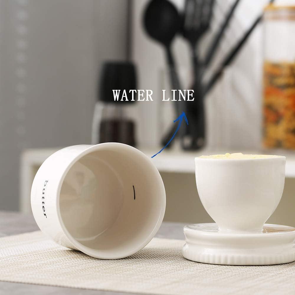 Plato para Mantequilla GDCZ con Tapa y Línea de Agua - Blanco