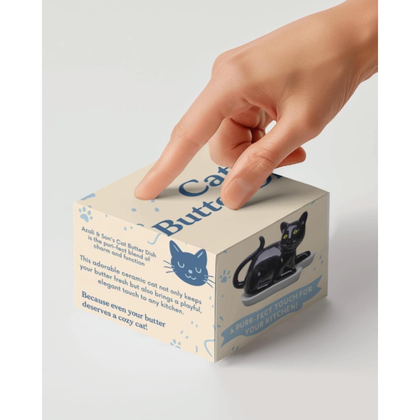 Plato de Mantequilla Gato Negro Azaliandsons 19.8x11.9cm