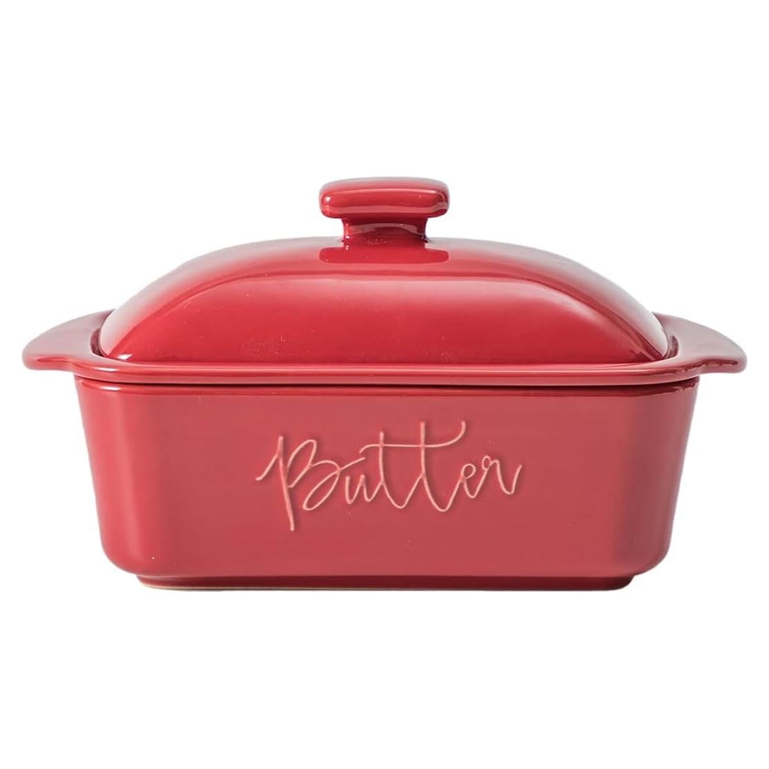 Tazón para Mantequilla Cerámica Elementos Divertidos 0.28L Rojo
