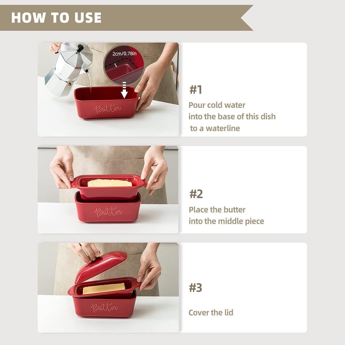 Tazón para Mantequilla Cerámica Elementos Divertidos 0.28L Rojo