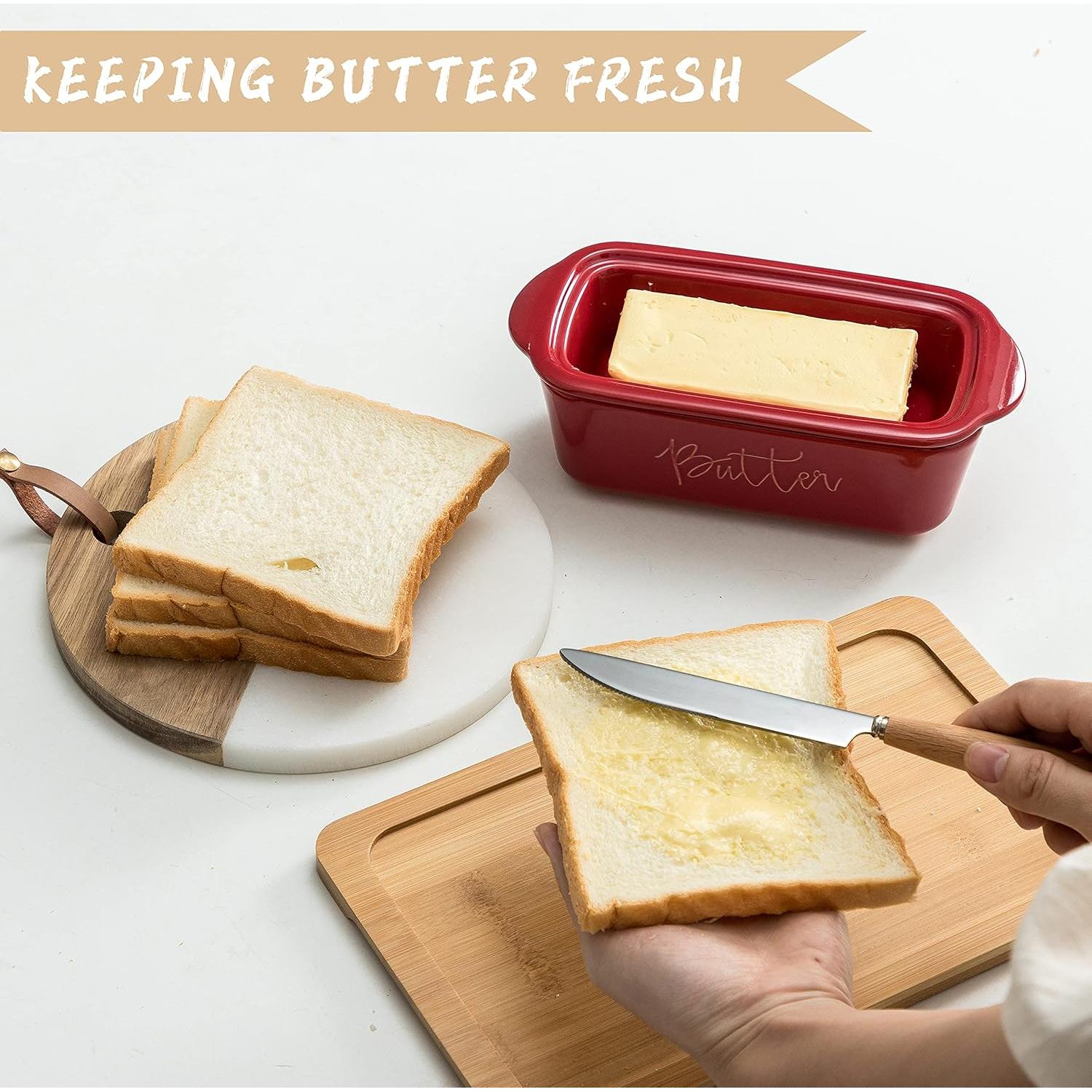 Tazón para Mantequilla Cerámica Elementos Divertidos 0.28L Rojo