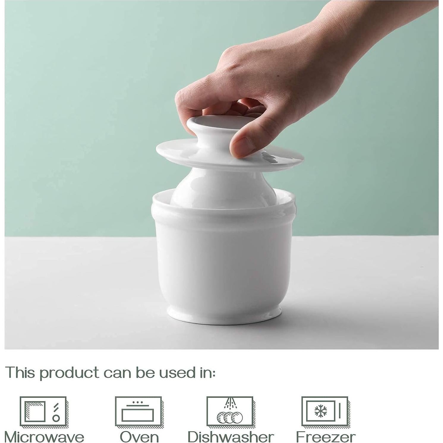 Crock de Porcelana para Mantequilla DOWAN 177ml Blanco