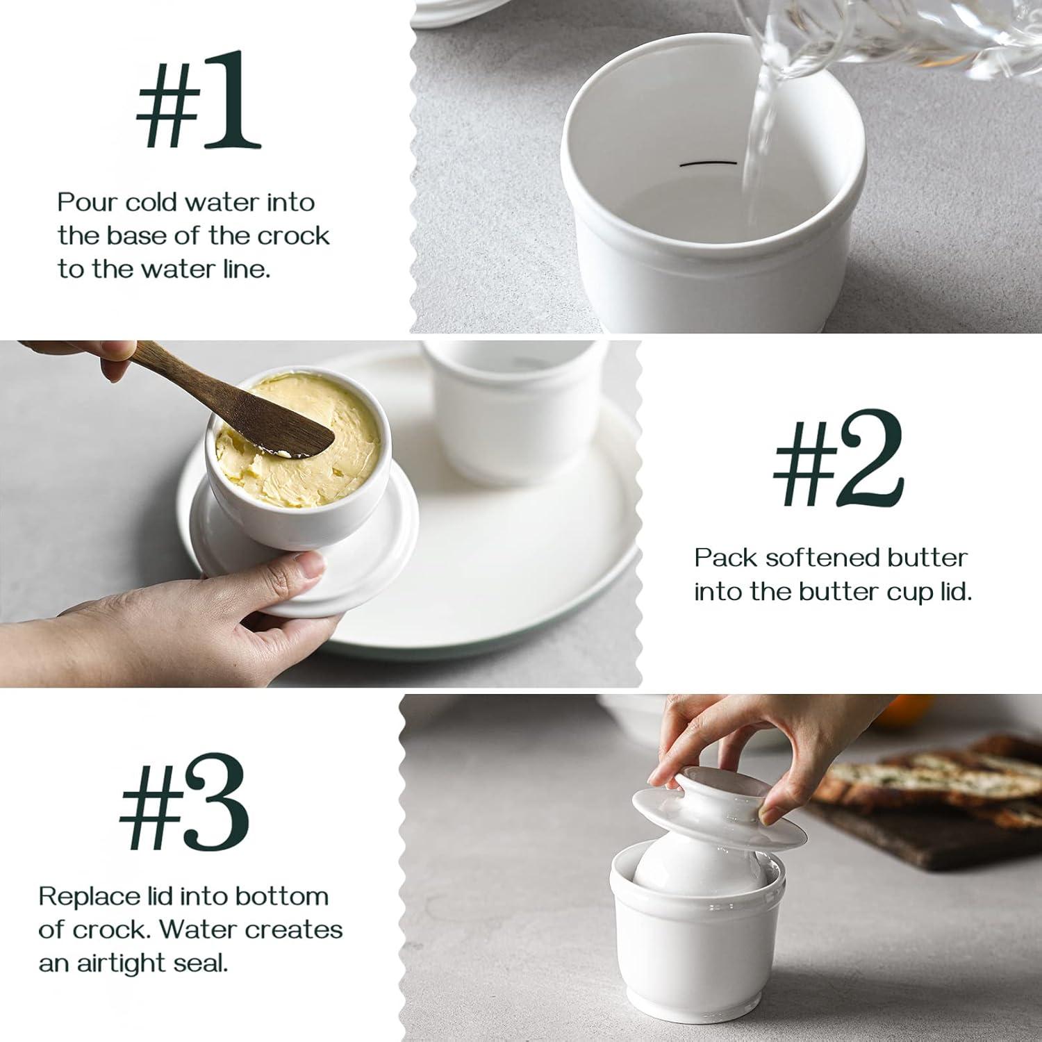 Crock de Porcelana para Mantequilla DOWAN 177ml Blanco