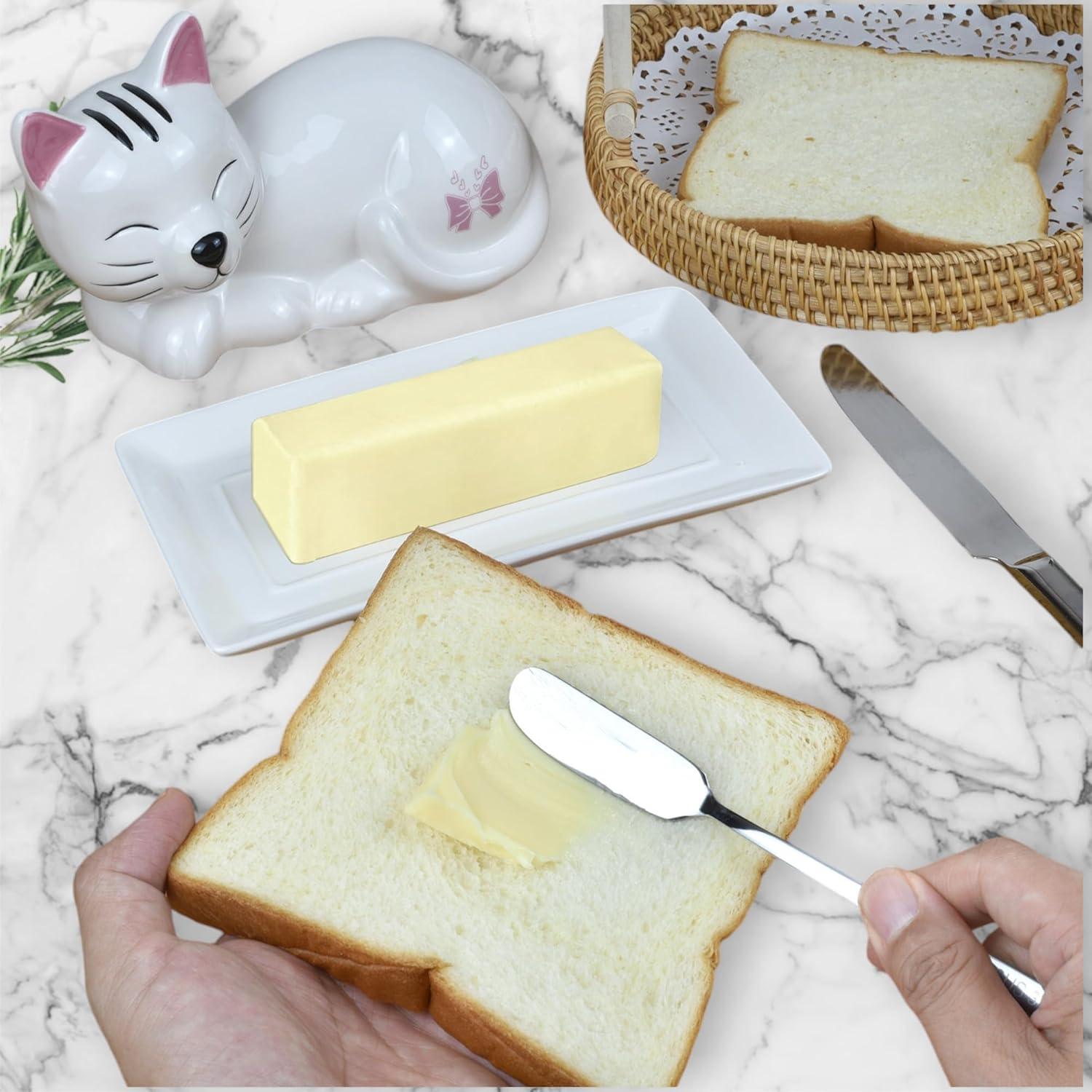 Plato para Mantequilla en Cerámica Gato con Tapa - Luxuries Life