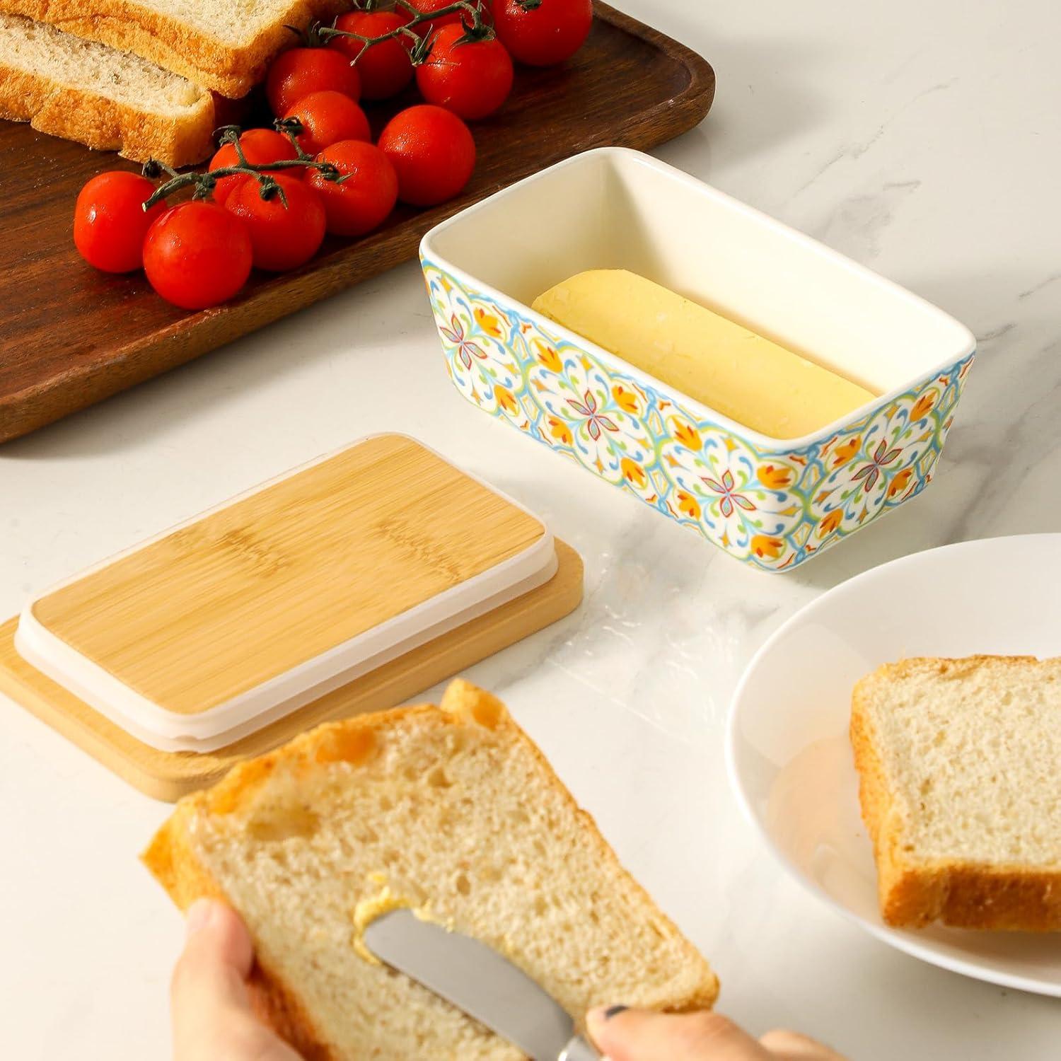 Plato de Mantequilla con Tapa Cerámica Howise Grande RetroA