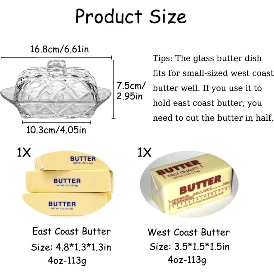 Plato de Mantequilla de Vidrio Lifenanny con Tapa 120g