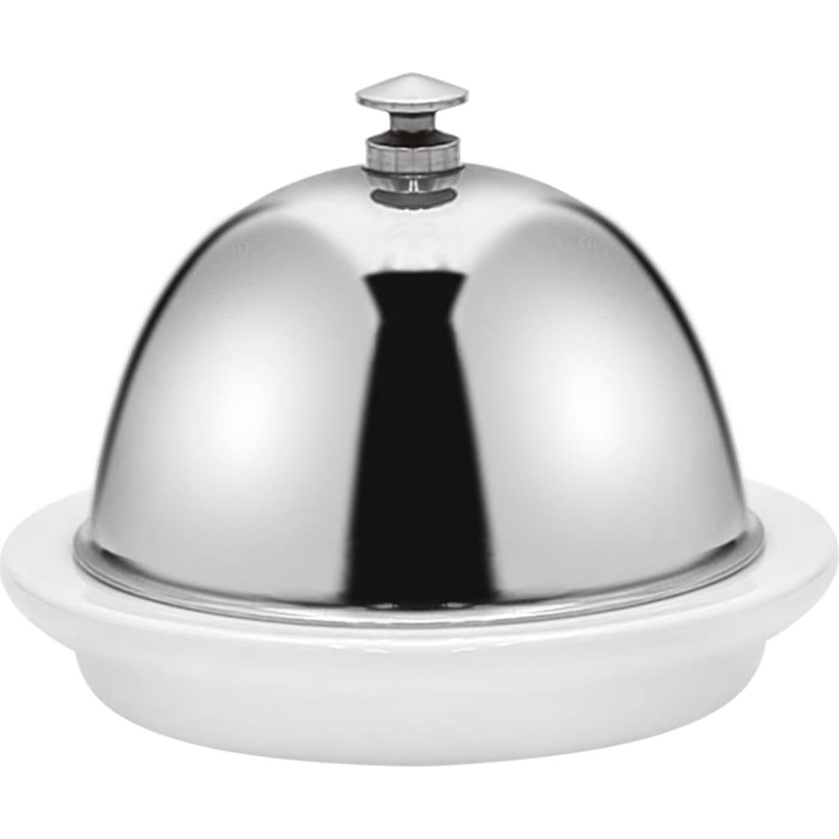 Plato de Mantequilla EATAKWARD Cerámica con Tapa Acero Inoxidable