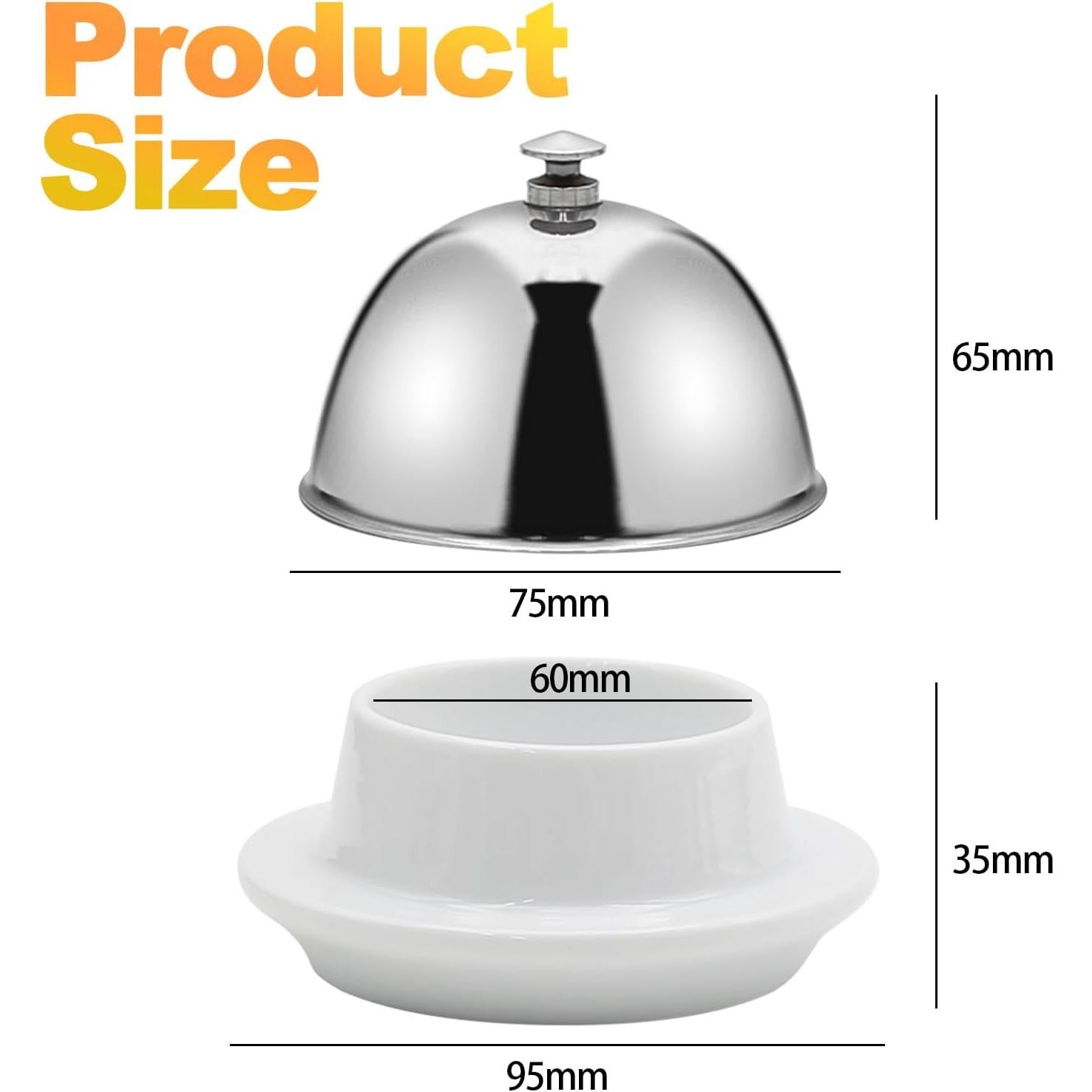 Plato de Mantequilla EATAKWARD Cerámica con Tapa Acero Inoxidable