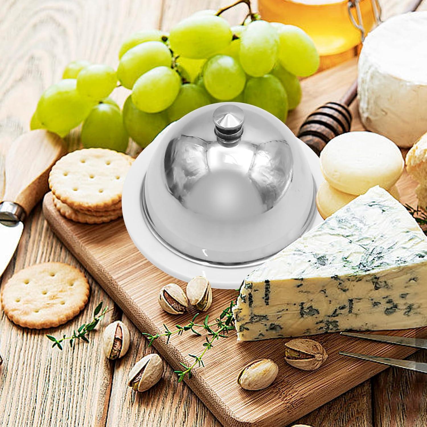 Plato de Mantequilla EATAKWARD Cerámica con Tapa Acero Inoxidable