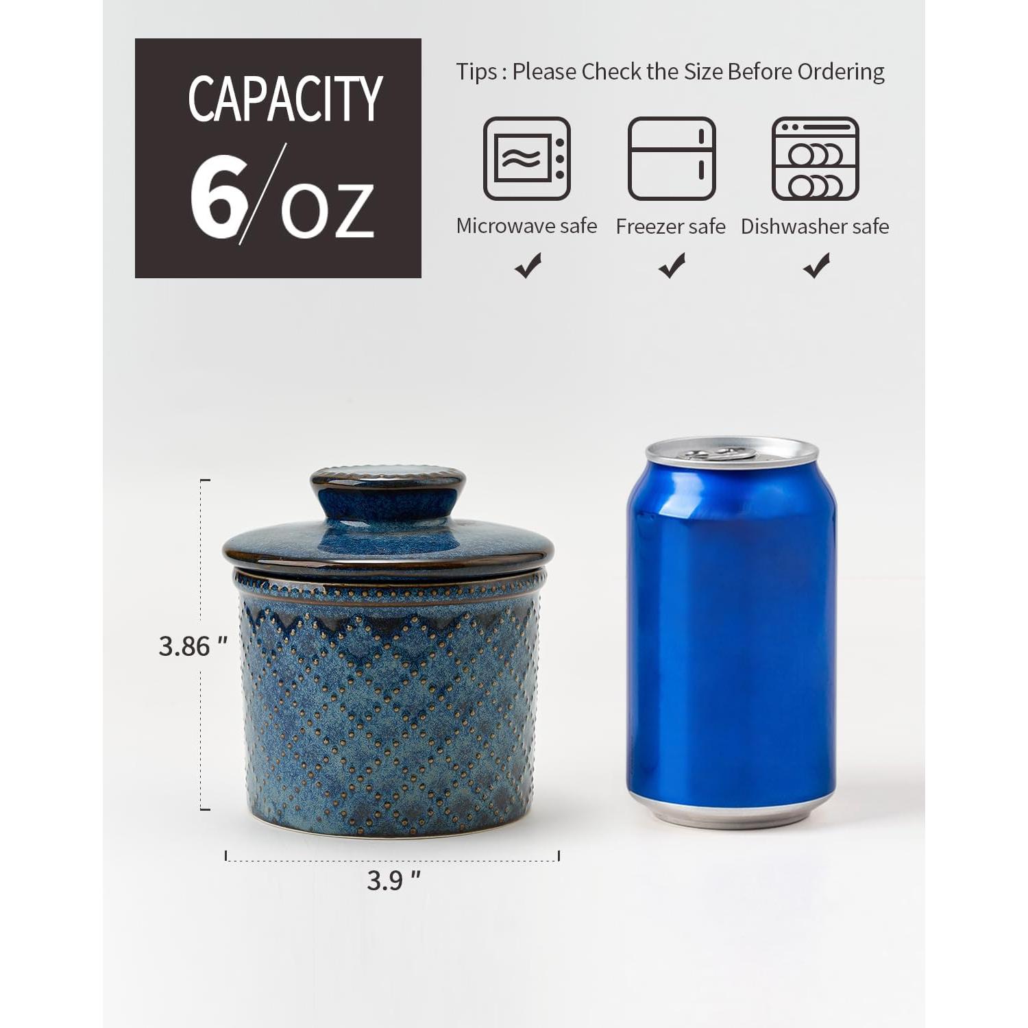 Crock de Cerámica para Mantequilla XELA - Azul - 0.77 kg