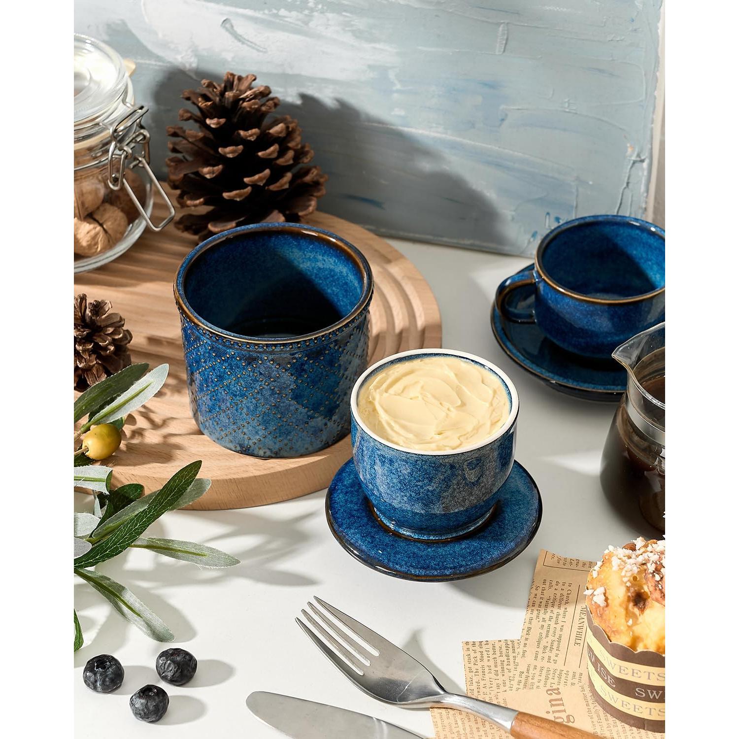 Crock de Cerámica para Mantequilla XELA - Azul - 0.77 kg