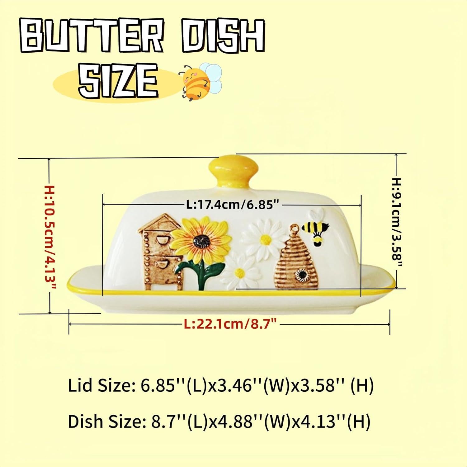 Plato de Mantequilla Cerámica HAN SHENG con Tapa 22.1x12.4cm