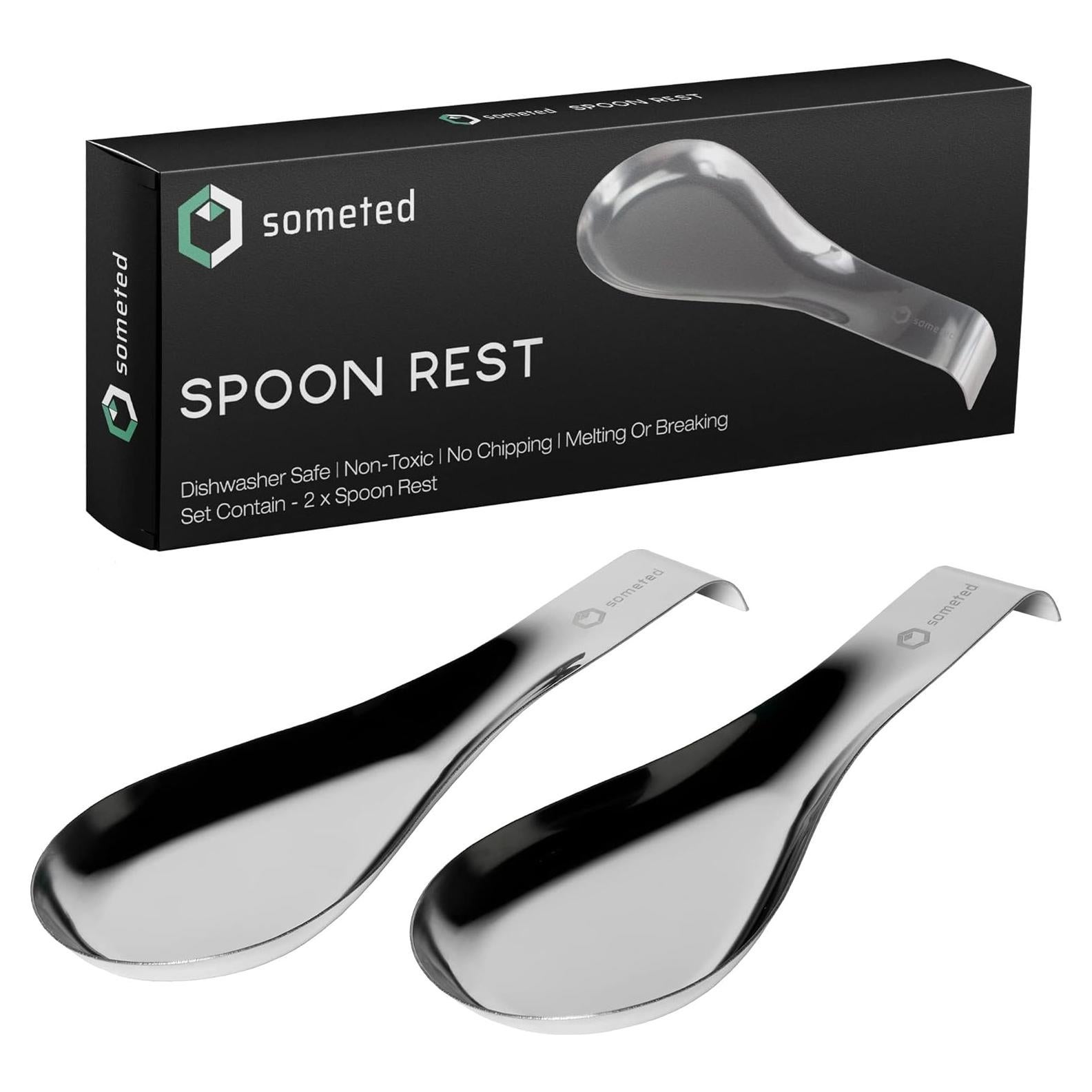 Set de Soporte para Cucharas Acero Inoxidable SOMETED - 2 Piezas